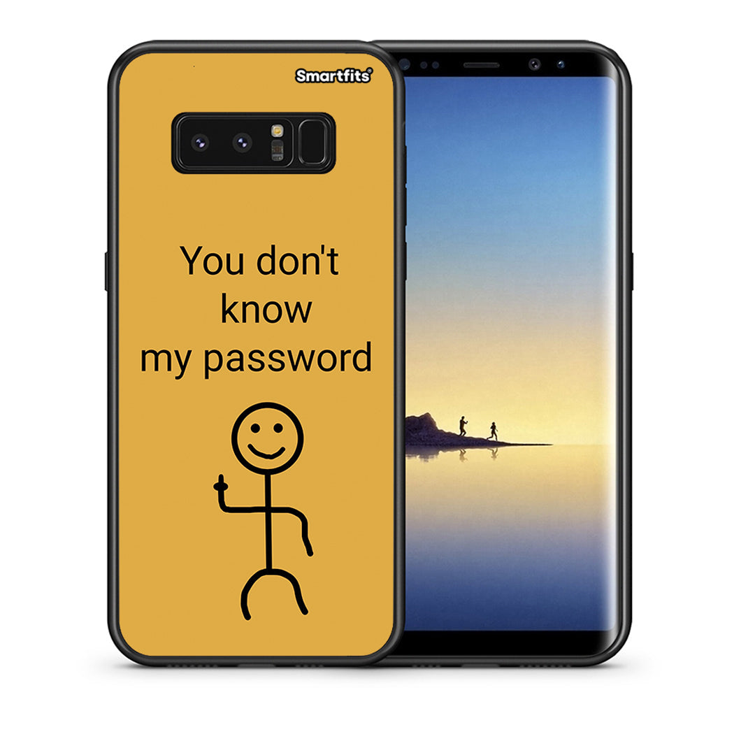 Θήκη Samsung Note 8 My Password από τη Smartfits με σχέδιο στο πίσω μέρος και μαύρο περίβλημα | Samsung Note 8 My Password case with colorful back and black bezels