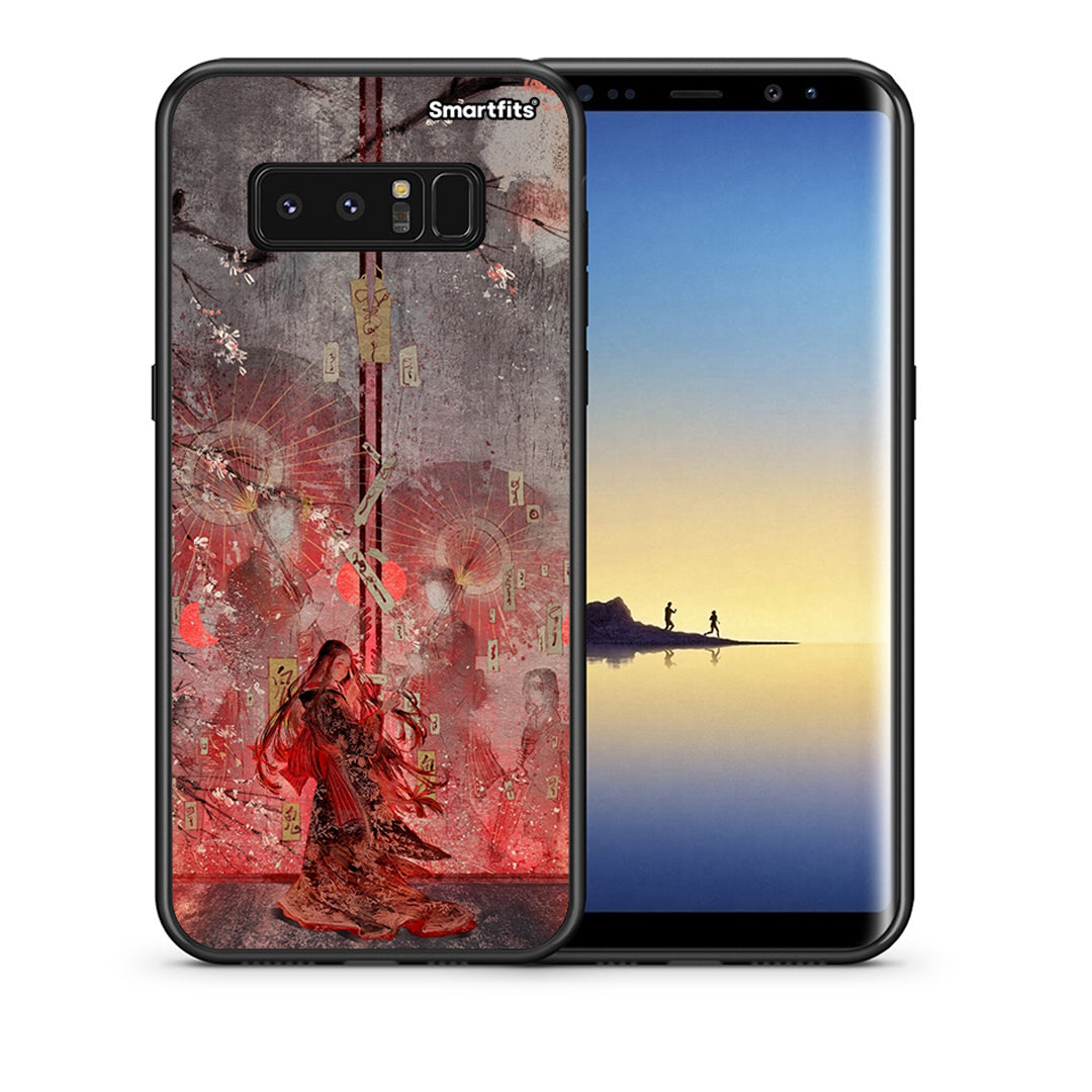 Θήκη Samsung Note 8 Nezuko Kamado από τη Smartfits με σχέδιο στο πίσω μέρος και μαύρο περίβλημα | Samsung Note 8 Nezuko Kamado case with colorful back and black bezels