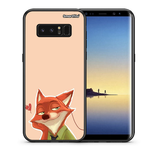 Θήκη Samsung Note 8 Nick Wilde And Judy Hopps Love 1 από τη Smartfits με σχέδιο στο πίσω μέρος και μαύρο περίβλημα | Samsung Note 8 Nick Wilde And Judy Hopps Love 1 case with colorful back and black bezels