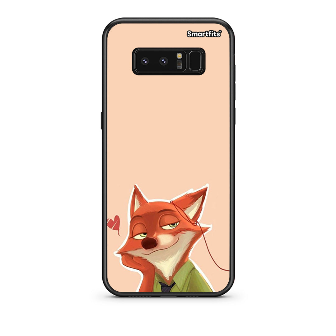 samsung note 8 Nick Wilde And Judy Hopps Love 1 θήκη από τη Smartfits με σχέδιο στο πίσω μέρος και μαύρο περίβλημα | Smartphone case with colorful back and black bezels by Smartfits