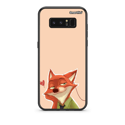 samsung note 8 Nick Wilde And Judy Hopps Love 1 θήκη από τη Smartfits με σχέδιο στο πίσω μέρος και μαύρο περίβλημα | Smartphone case with colorful back and black bezels by Smartfits