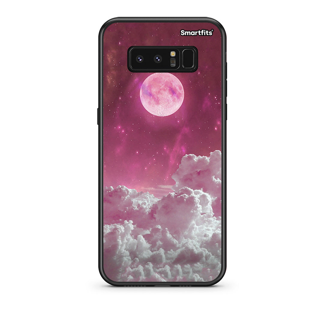 samsung note 8 Pink Moon Θήκη από τη Smartfits με σχέδιο στο πίσω μέρος και μαύρο περίβλημα | Smartphone case with colorful back and black bezels by Smartfits