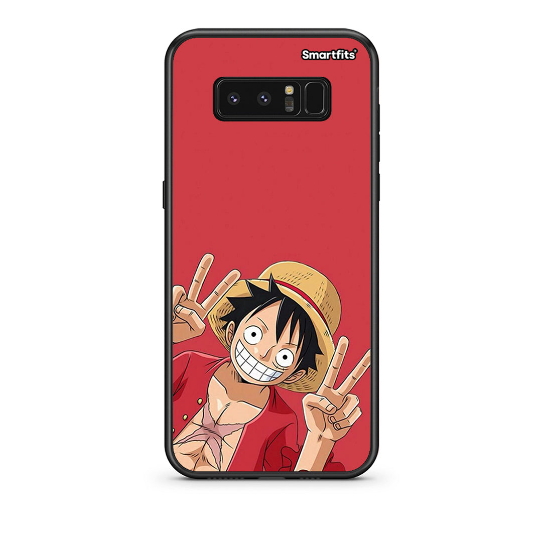 samsung note 8 Pirate Luffy Θήκη από τη Smartfits με σχέδιο στο πίσω μέρος και μαύρο περίβλημα | Smartphone case with colorful back and black bezels by Smartfits