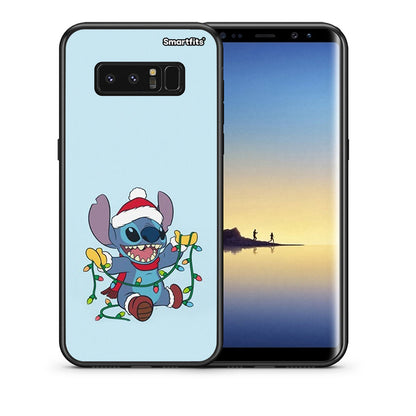 Θήκη Samsung Note 8 Santa Stich από τη Smartfits με σχέδιο στο πίσω μέρος και μαύρο περίβλημα | Samsung Note 8 Santa Stich case with colorful back and black bezels