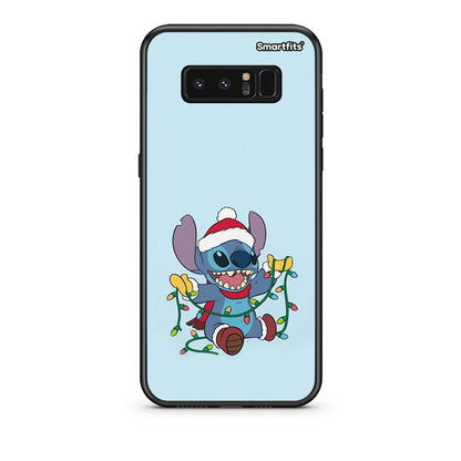 samsung note 8 Santa Stich θήκη από τη Smartfits με σχέδιο στο πίσω μέρος και μαύρο περίβλημα | Smartphone case with colorful back and black bezels by Smartfits