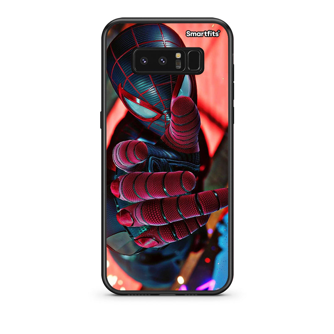 samsung note 8 Spider Hand Θήκη από τη Smartfits με σχέδιο στο πίσω μέρος και μαύρο περίβλημα | Smartphone case with colorful back and black bezels by Smartfits
