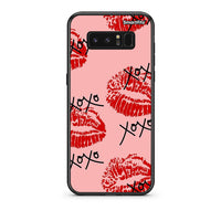 Thumbnail for samsung note 8 XOXO Lips θήκη από τη Smartfits με σχέδιο στο πίσω μέρος και μαύρο περίβλημα | Smartphone case with colorful back and black bezels by Smartfits