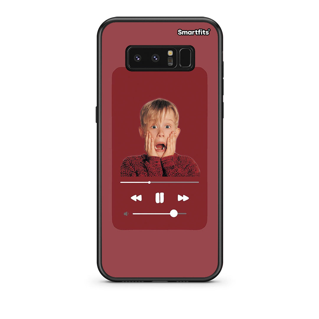 samsung note 8 Xmas Alone Music θήκη από τη Smartfits με σχέδιο στο πίσω μέρος και μαύρο περίβλημα | Smartphone case with colorful back and black bezels by Smartfits