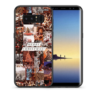 Θήκη Samsung Note 8 Xmas Collage από τη Smartfits με σχέδιο στο πίσω μέρος και μαύρο περίβλημα | Samsung Note 8 Xmas Collage case with colorful back and black bezels