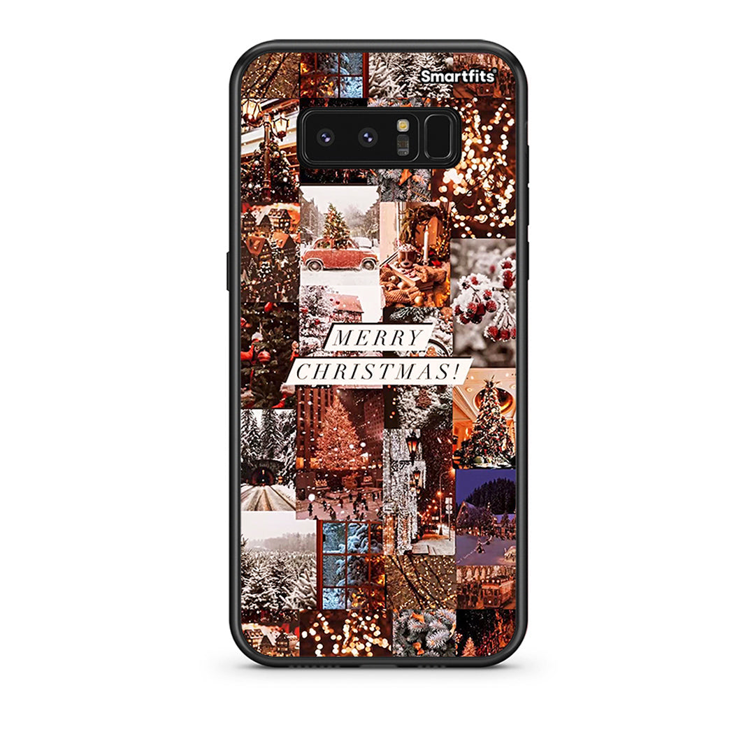 samsung note 8 Xmas Collage θήκη από τη Smartfits με σχέδιο στο πίσω μέρος και μαύρο περίβλημα | Smartphone case with colorful back and black bezels by Smartfits