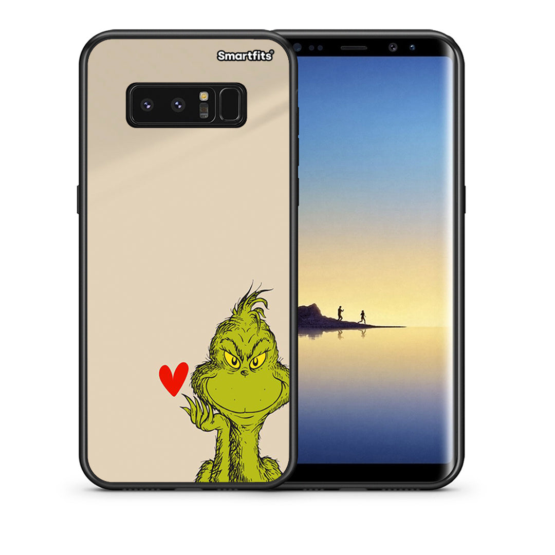 Θήκη Samsung Note 8 Xmas Grinch από τη Smartfits με σχέδιο στο πίσω μέρος και μαύρο περίβλημα | Samsung Note 8 Xmas Grinch case with colorful back and black bezels