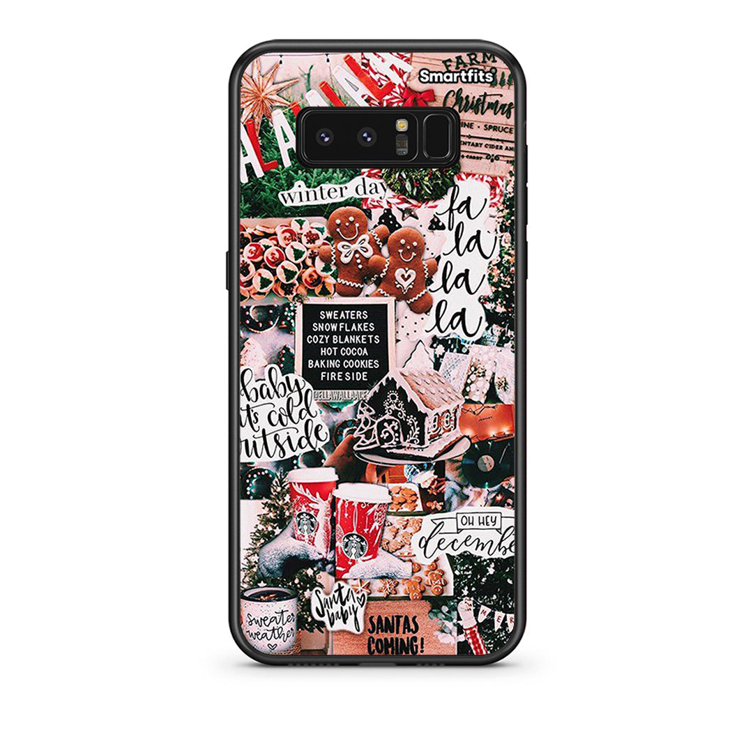 samsung note 8 Xmas Habbits θήκη από τη Smartfits με σχέδιο στο πίσω μέρος και μαύρο περίβλημα | Smartphone case with colorful back and black bezels by Smartfits