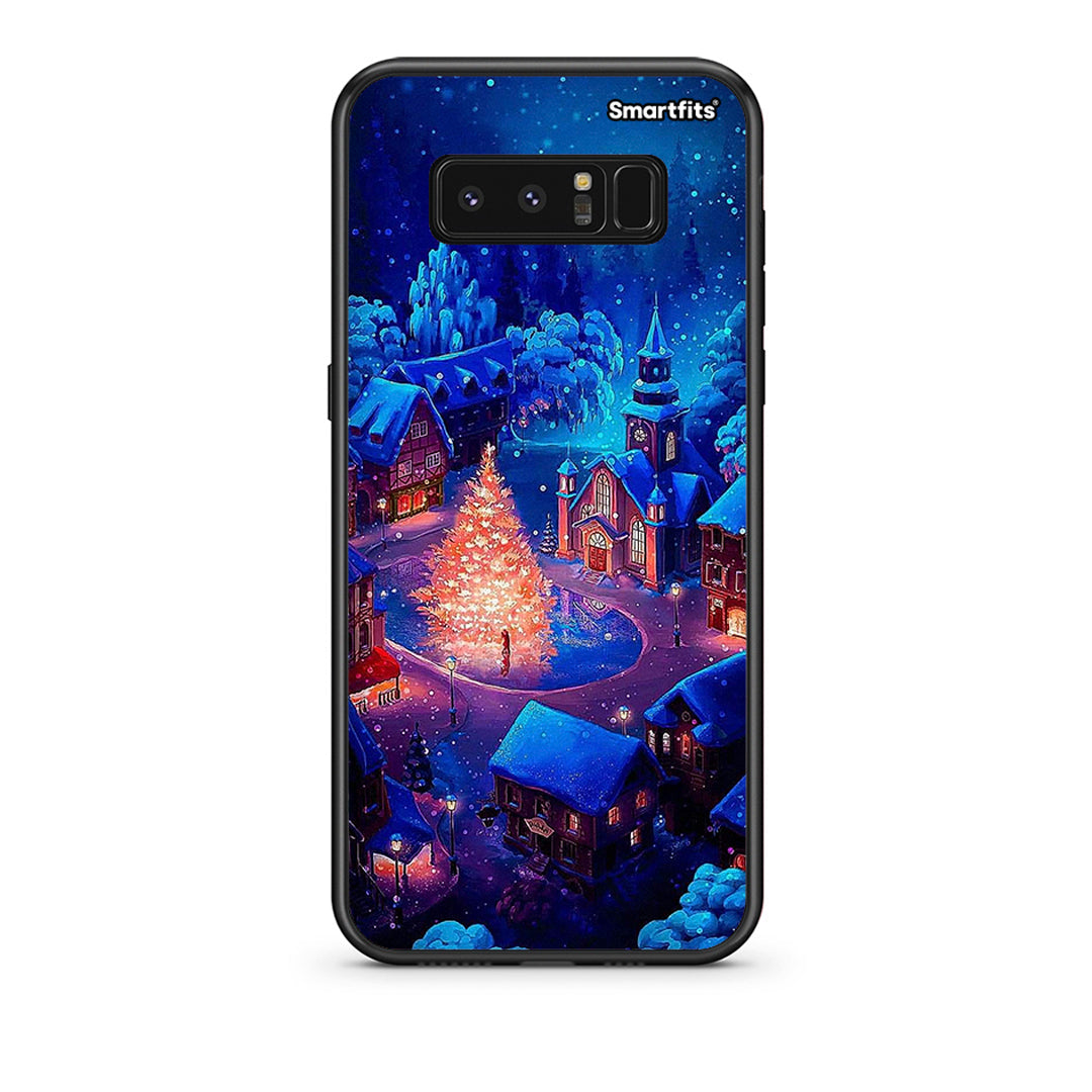 samsung note 8 Xmas Village θήκη από τη Smartfits με σχέδιο στο πίσω μέρος και μαύρο περίβλημα | Smartphone case with colorful back and black bezels by Smartfits