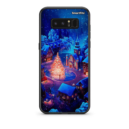 samsung note 8 Xmas Village θήκη από τη Smartfits με σχέδιο στο πίσω μέρος και μαύρο περίβλημα | Smartphone case with colorful back and black bezels by Smartfits