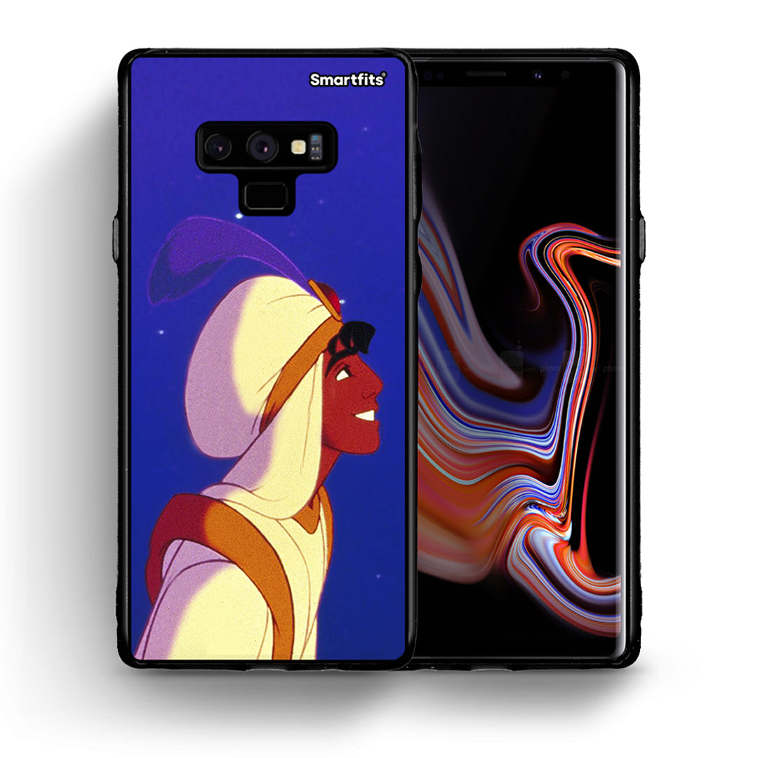 Θήκη Samsung Note 9 Alladin And Jasmine Love 1 από τη Smartfits με σχέδιο στο πίσω μέρος και μαύρο περίβλημα | Samsung Note 9 Alladin And Jasmine Love 1 case with colorful back and black bezels