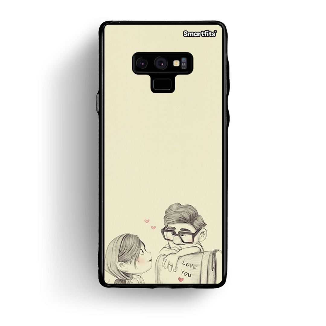 samsung note 9 Carl And Ellie θήκη από τη Smartfits με σχέδιο στο πίσω μέρος και μαύρο περίβλημα | Smartphone case with colorful back and black bezels by Smartfits