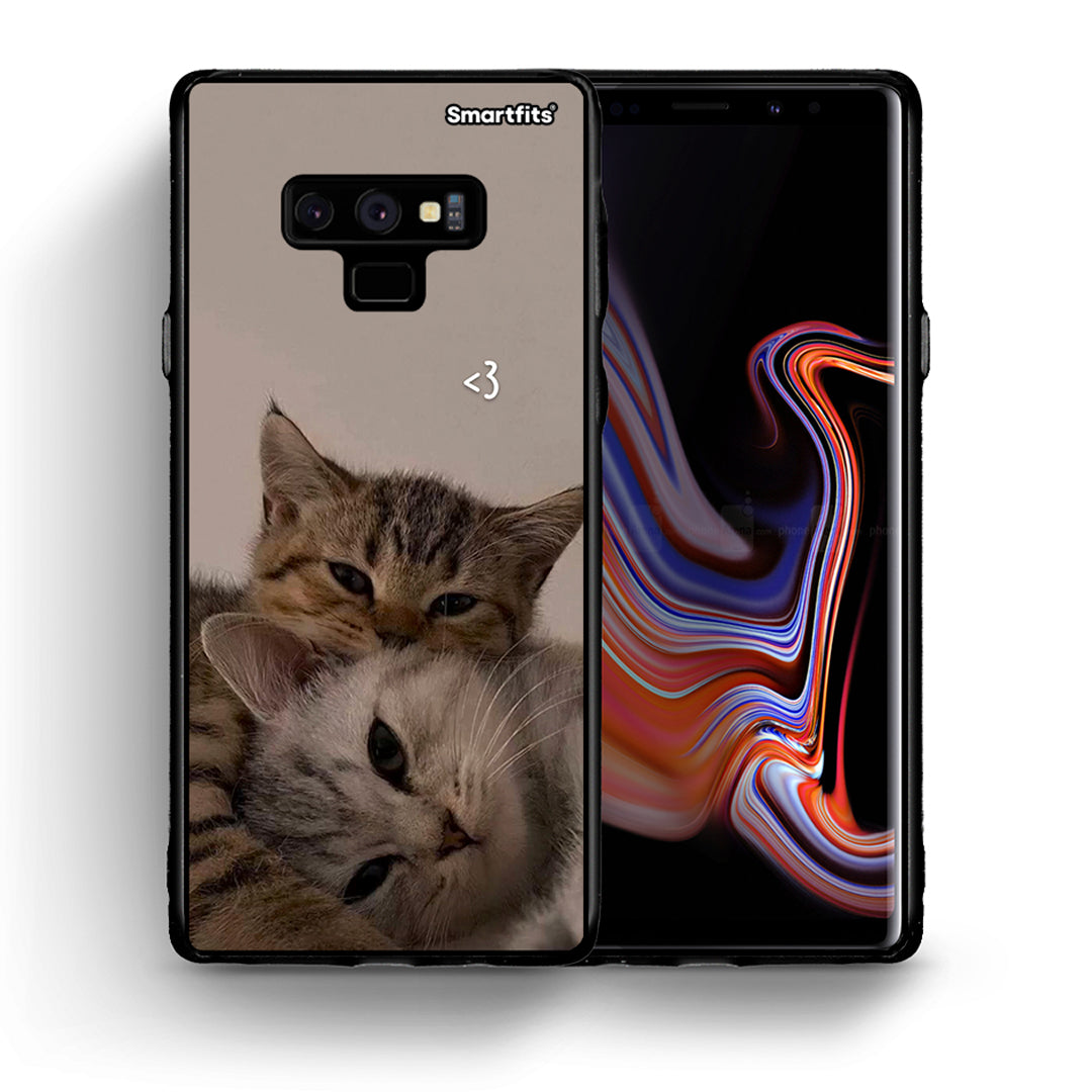 Θήκη Samsung Note 9 Cats In Love από τη Smartfits με σχέδιο στο πίσω μέρος και μαύρο περίβλημα | Samsung Note 9 Cats In Love case with colorful back and black bezels
