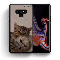 Thumbnail for Θήκη Samsung Note 9 Cats In Love από τη Smartfits με σχέδιο στο πίσω μέρος και μαύρο περίβλημα | Samsung Note 9 Cats In Love case with colorful back and black bezels