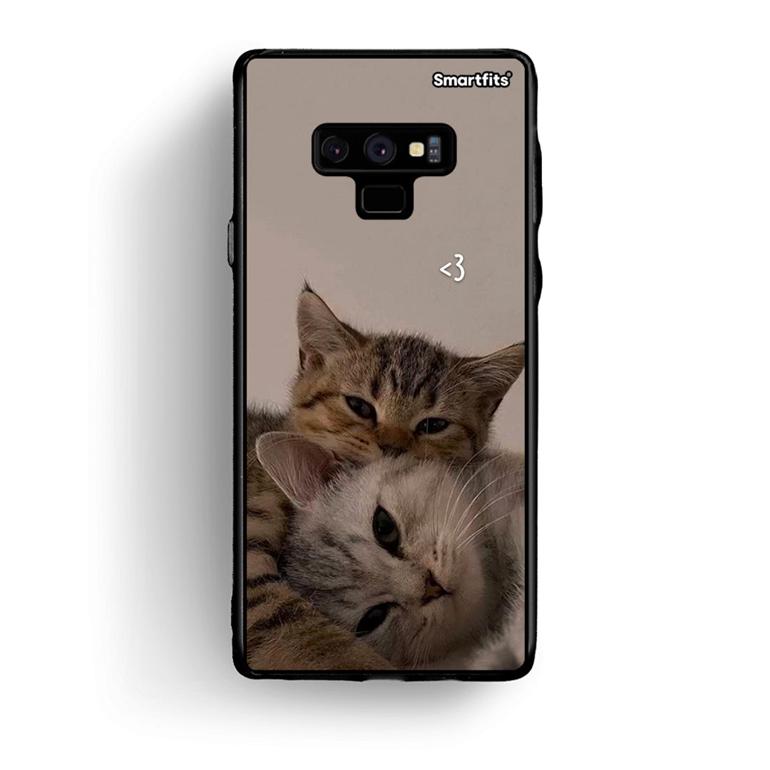 samsung note 9 Cats In Love Θήκη από τη Smartfits με σχέδιο στο πίσω μέρος και μαύρο περίβλημα | Smartphone case with colorful back and black bezels by Smartfits