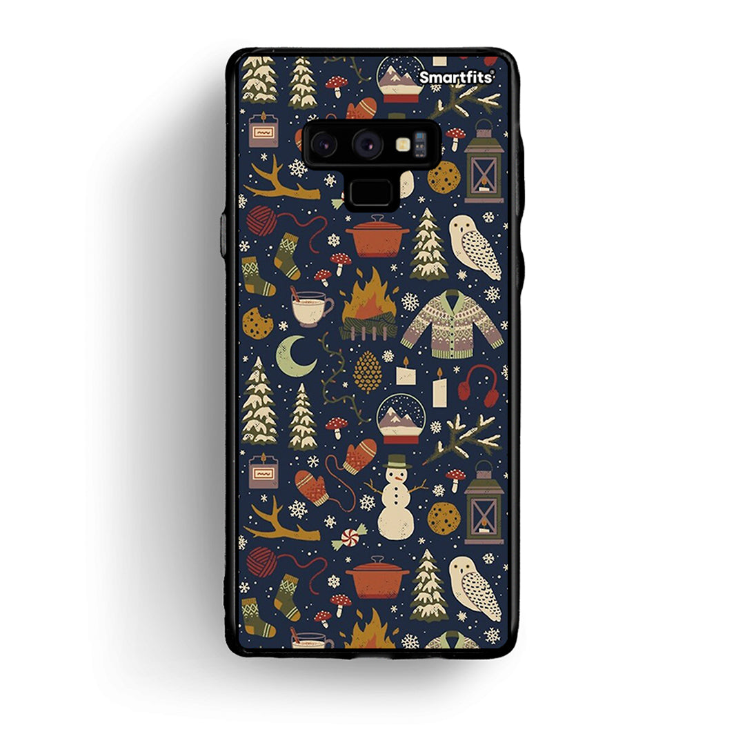 samsung note 9 Christmas Elements θήκη από τη Smartfits με σχέδιο στο πίσω μέρος και μαύρο περίβλημα | Smartphone case with colorful back and black bezels by Smartfits