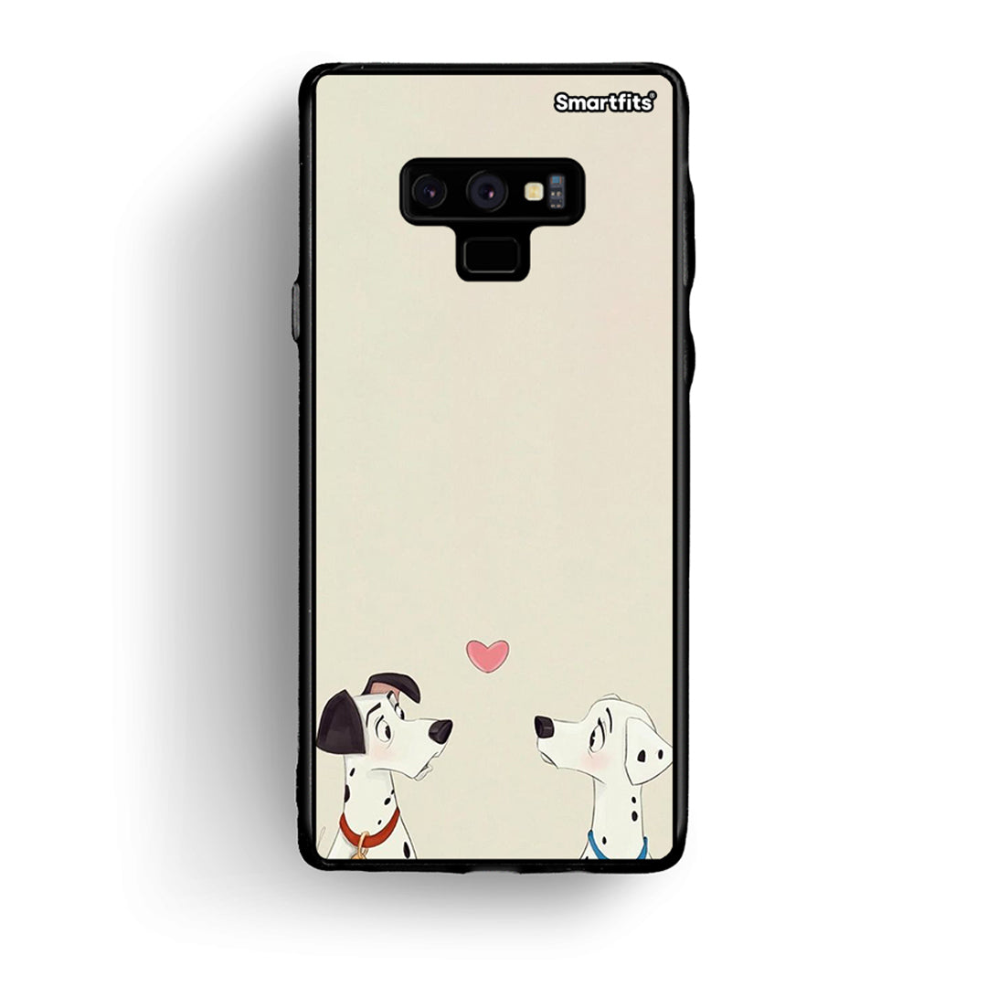 samsung note 9 Dalmatians Love θήκη από τη Smartfits με σχέδιο στο πίσω μέρος και μαύρο περίβλημα | Smartphone case with colorful back and black bezels by Smartfits