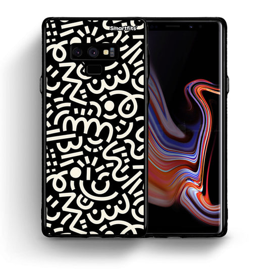 Θήκη Samsung Note 9 Doodle Art από τη Smartfits με σχέδιο στο πίσω μέρος και μαύρο περίβλημα | Samsung Note 9 Doodle Art case with colorful back and black bezels