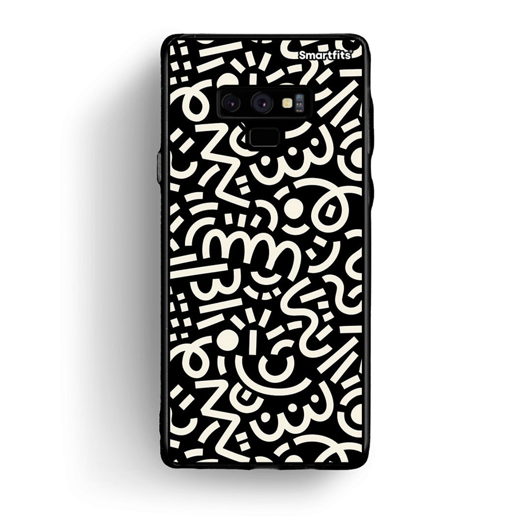samsung note 9 Doodle Art Θήκη από τη Smartfits με σχέδιο στο πίσω μέρος και μαύρο περίβλημα | Smartphone case with colorful back and black bezels by Smartfits