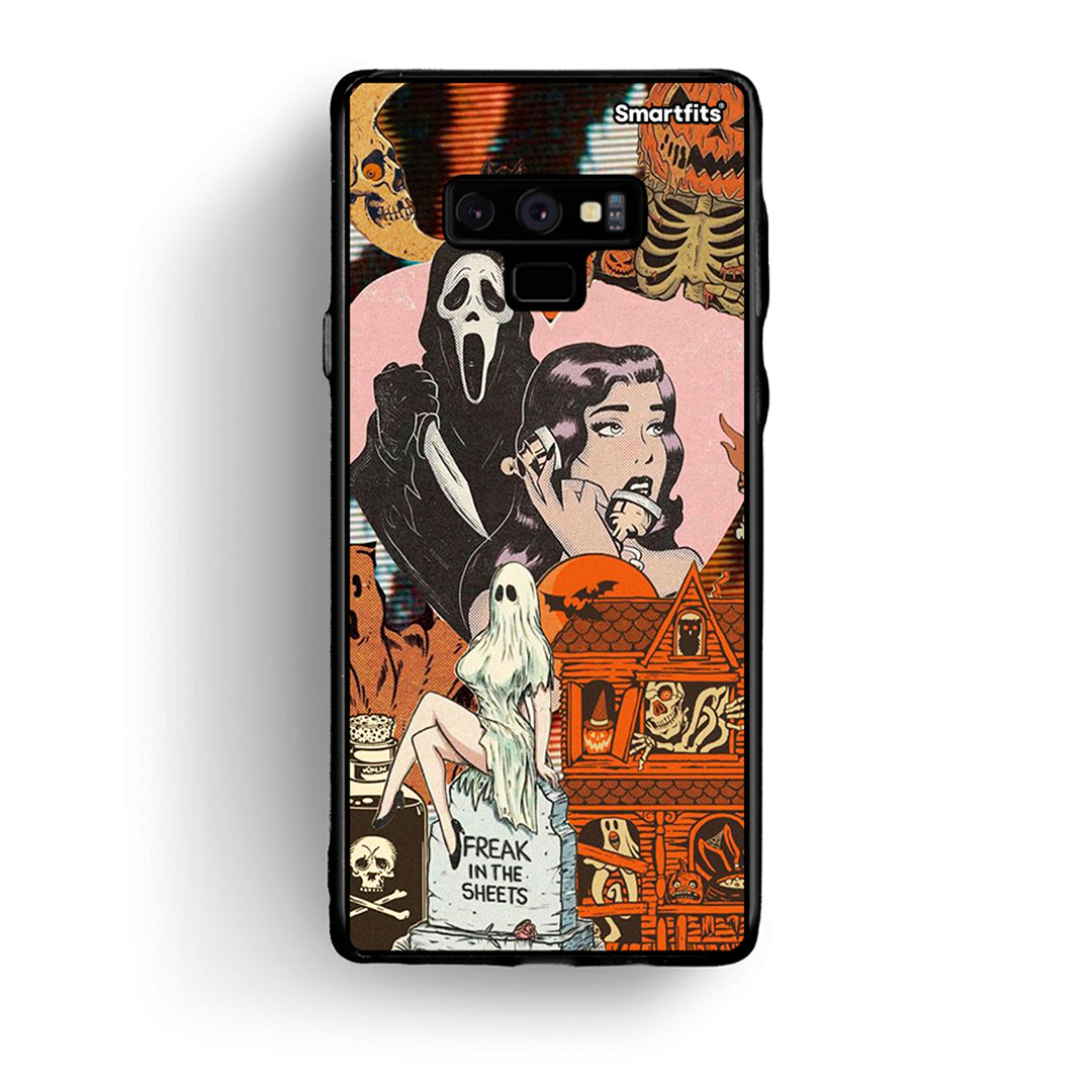 samsung note 9 Halloween Collage Θήκη από τη Smartfits με σχέδιο στο πίσω μέρος και μαύρο περίβλημα | Smartphone case with colorful back and black bezels by Smartfits