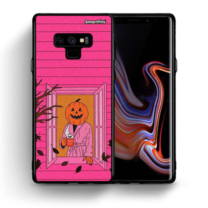 Θήκη Samsung Note 9 Halloween Pumpkin Lady από τη Smartfits με σχέδιο στο πίσω μέρος και μαύρο περίβλημα | Samsung Note 9 Halloween Pumpkin Lady case with colorful back and black bezels