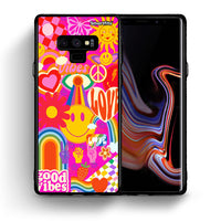 Thumbnail for Θήκη Samsung Note 9 Hippie Love από τη Smartfits με σχέδιο στο πίσω μέρος και μαύρο περίβλημα | Samsung Note 9 Hippie Love case with colorful back and black bezels