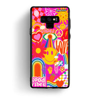 Thumbnail for samsung note 9 Hippie Love θήκη από τη Smartfits με σχέδιο στο πίσω μέρος και μαύρο περίβλημα | Smartphone case with colorful back and black bezels by Smartfits