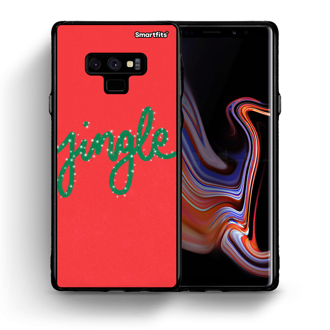 Θήκη Samsung Note 9 Jingle Xmas από τη Smartfits με σχέδιο στο πίσω μέρος και μαύρο περίβλημα | Samsung Note 9 Jingle Xmas case with colorful back and black bezels