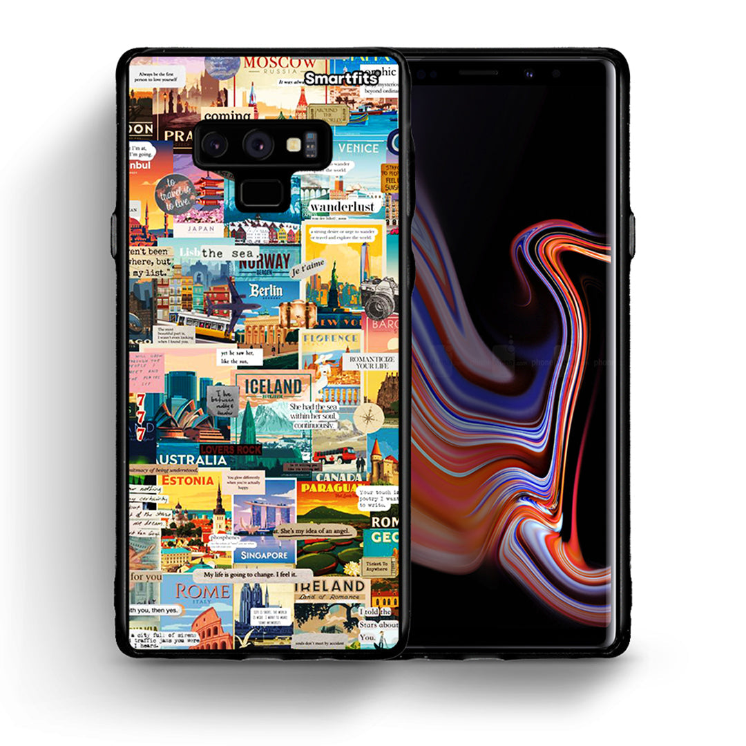 Θήκη Samsung Note 9 Live To Travel από τη Smartfits με σχέδιο στο πίσω μέρος και μαύρο περίβλημα | Samsung Note 9 Live To Travel case with colorful back and black bezels