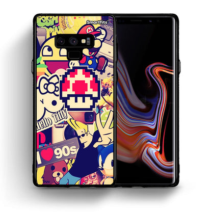 Θήκη Samsung Note 9 Love The 90s από τη Smartfits με σχέδιο στο πίσω μέρος και μαύρο περίβλημα | Samsung Note 9 Love The 90s case with colorful back and black bezels