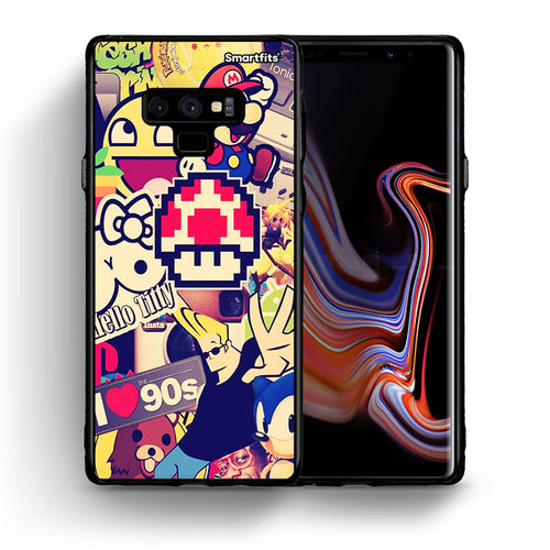 Θήκη Samsung Note 9 Love The 90s από τη Smartfits με σχέδιο στο πίσω μέρος και μαύρο περίβλημα | Samsung Note 9 Love The 90s case with colorful back and black bezels