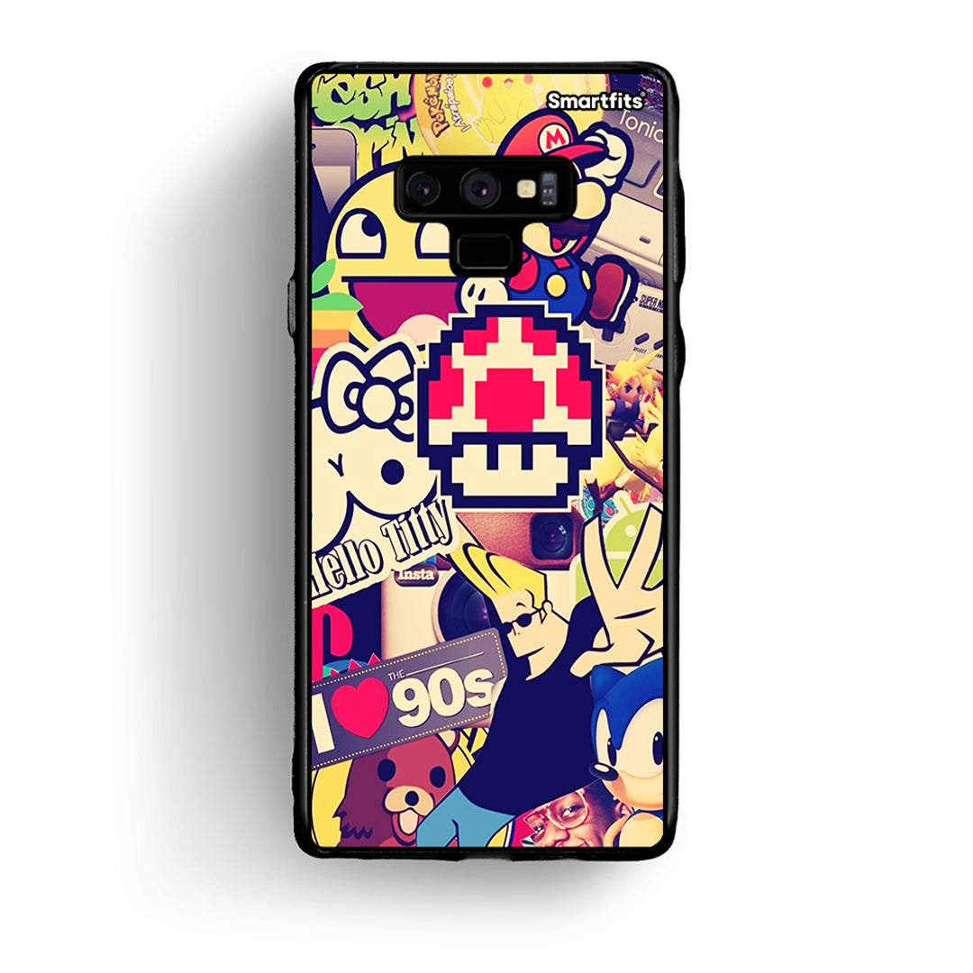 samsung note 9 Love The 90s θήκη από τη Smartfits με σχέδιο στο πίσω μέρος και μαύρο περίβλημα | Smartphone case with colorful back and black bezels by Smartfits
