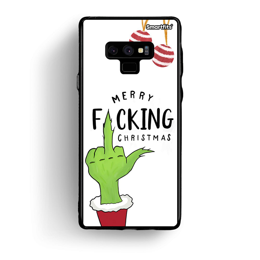samsung note 9 Merry F Xmas θήκη από τη Smartfits με σχέδιο στο πίσω μέρος και μαύρο περίβλημα | Smartphone case with colorful back and black bezels by Smartfits