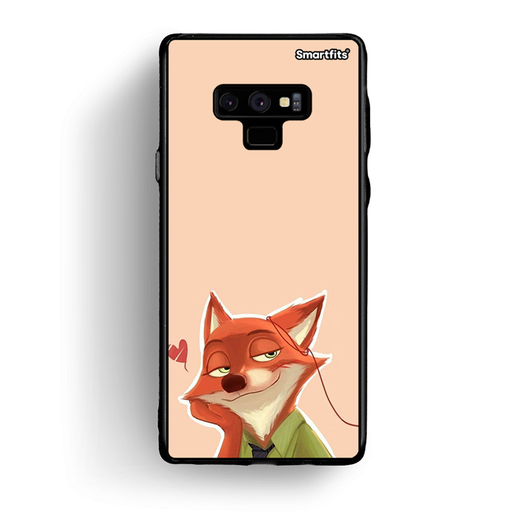 samsung note 9 Nick Wilde And Judy Hopps Love 1 θήκη από τη Smartfits με σχέδιο στο πίσω μέρος και μαύρο περίβλημα | Smartphone case with colorful back and black bezels by Smartfits