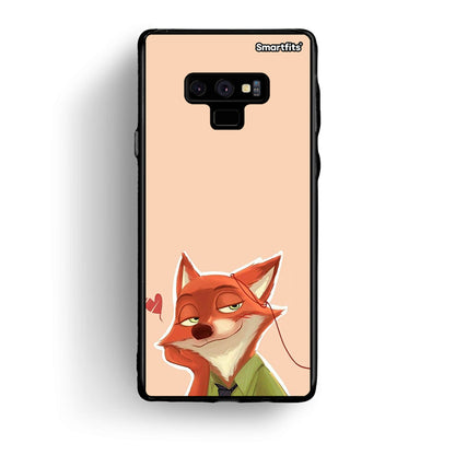 samsung note 9 Nick Wilde And Judy Hopps Love 1 θήκη από τη Smartfits με σχέδιο στο πίσω μέρος και μαύρο περίβλημα | Smartphone case with colorful back and black bezels by Smartfits