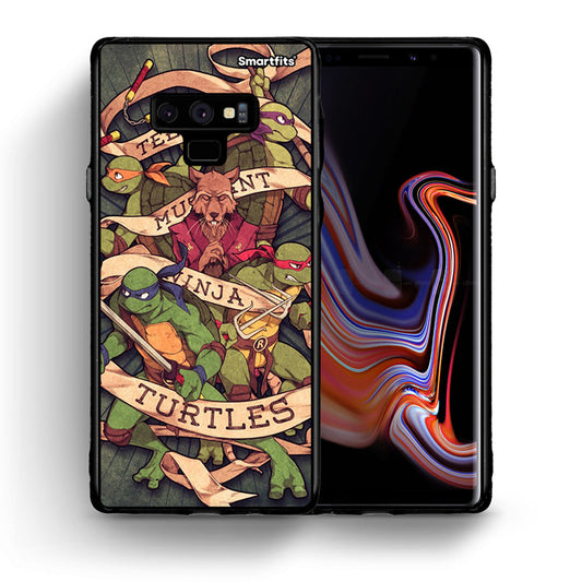 Θήκη Samsung Note 9 Ninja Turtles από τη Smartfits με σχέδιο στο πίσω μέρος και μαύρο περίβλημα | Samsung Note 9 Ninja Turtles case with colorful back and black bezels