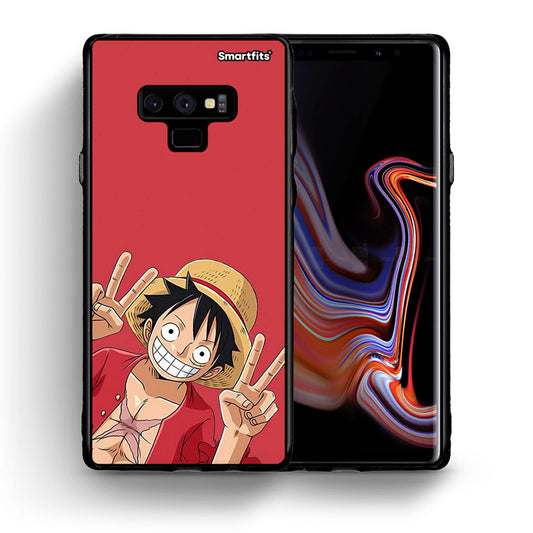 Θήκη Samsung Note 9 Pirate Luffy από τη Smartfits με σχέδιο στο πίσω μέρος και μαύρο περίβλημα | Samsung Note 9 Pirate Luffy case with colorful back and black bezels