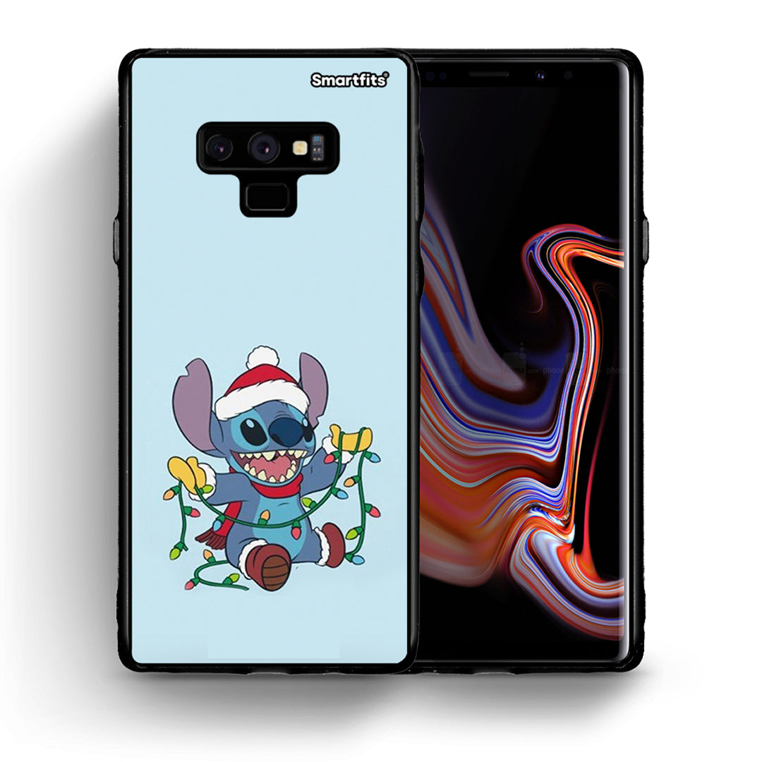 Θήκη Samsung Note 9 Santa Stich από τη Smartfits με σχέδιο στο πίσω μέρος και μαύρο περίβλημα | Samsung Note 9 Santa Stich case with colorful back and black bezels
