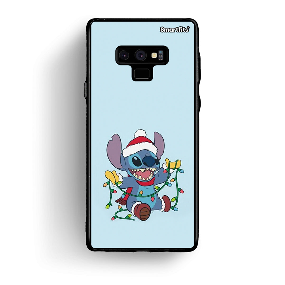 samsung note 9 Santa Stich θήκη από τη Smartfits με σχέδιο στο πίσω μέρος και μαύρο περίβλημα | Smartphone case with colorful back and black bezels by Smartfits