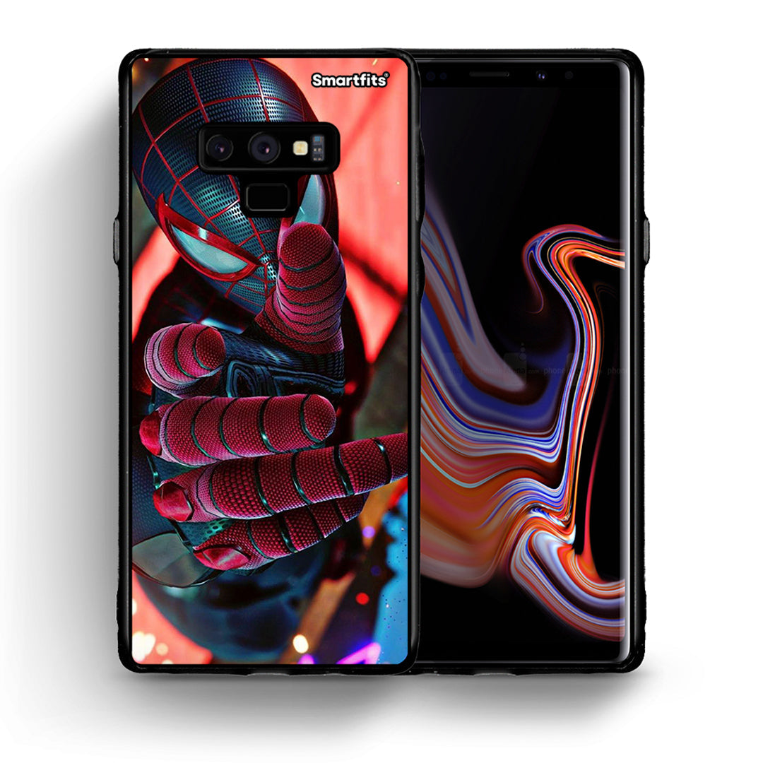 Θήκη Samsung Note 9 Spider Hand από τη Smartfits με σχέδιο στο πίσω μέρος και μαύρο περίβλημα | Samsung Note 9 Spider Hand case with colorful back and black bezels