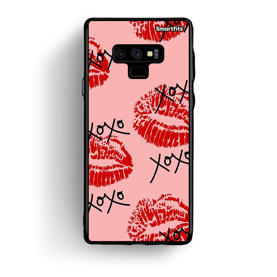 samsung note 9 XOXO Lips θήκη από τη Smartfits με σχέδιο στο πίσω μέρος και μαύρο περίβλημα | Smartphone case with colorful back and black bezels by Smartfits