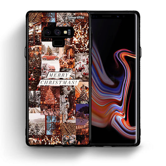 Θήκη Samsung Note 9 Xmas Collage από τη Smartfits με σχέδιο στο πίσω μέρος και μαύρο περίβλημα | Samsung Note 9 Xmas Collage case with colorful back and black bezels