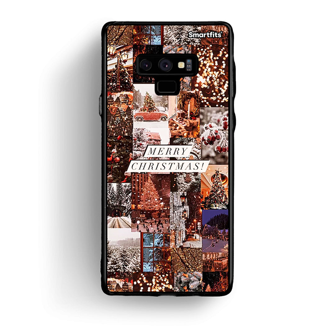 samsung note 9 Xmas Collage θήκη από τη Smartfits με σχέδιο στο πίσω μέρος και μαύρο περίβλημα | Smartphone case with colorful back and black bezels by Smartfits