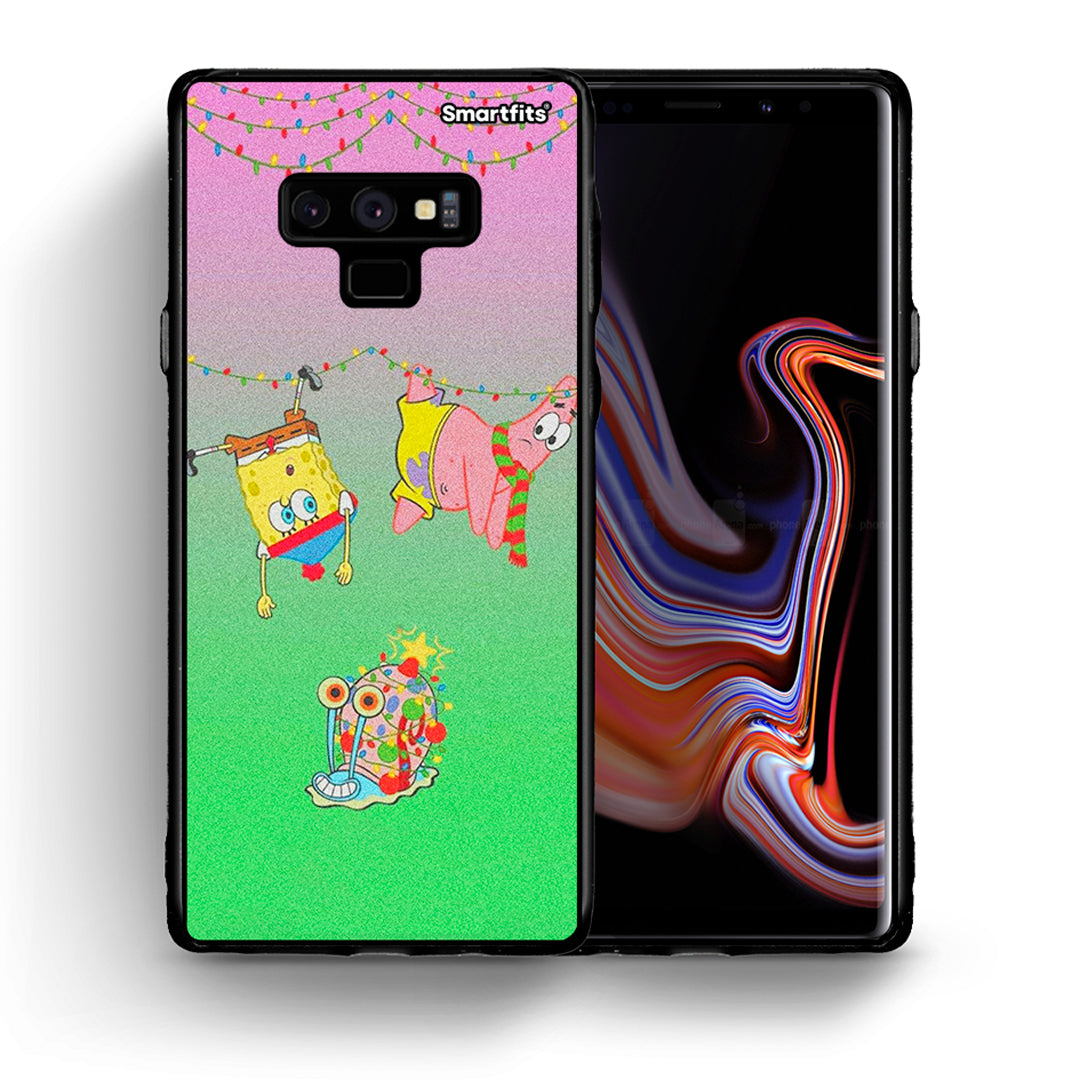 Θήκη Samsung Note 9 Xmas Lights από τη Smartfits με σχέδιο στο πίσω μέρος και μαύρο περίβλημα | Samsung Note 9 Xmas Lights case with colorful back and black bezels