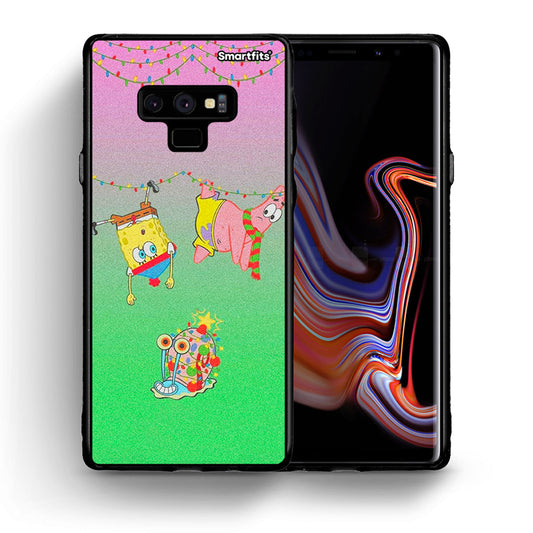 Θήκη Samsung Note 9 Xmas Lights από τη Smartfits με σχέδιο στο πίσω μέρος και μαύρο περίβλημα | Samsung Note 9 Xmas Lights case with colorful back and black bezels