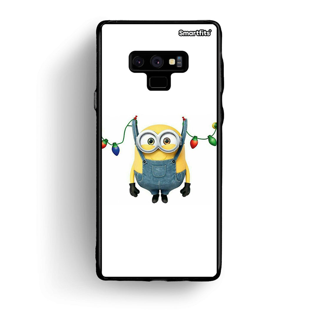 samsung note 9 Xmas Minion Lights θήκη από τη Smartfits με σχέδιο στο πίσω μέρος και μαύρο περίβλημα | Smartphone case with colorful back and black bezels by Smartfits
